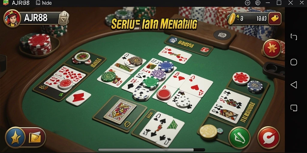 Tampilan utama <strong>AJR88</strong> dengan gameplay Gaple yang seru dan interaktif.