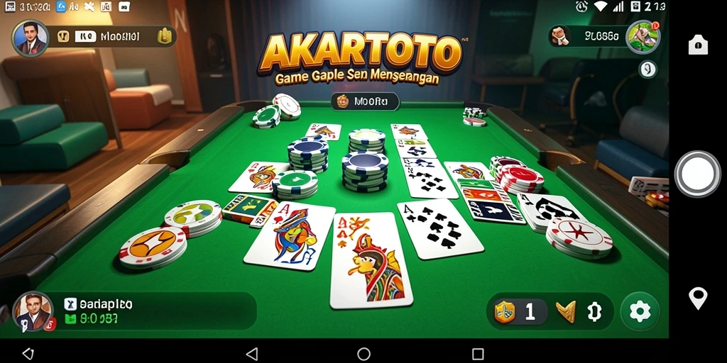 Tampilan gameplay seru AKARTOTO yang menampilkan bermain Gaple.