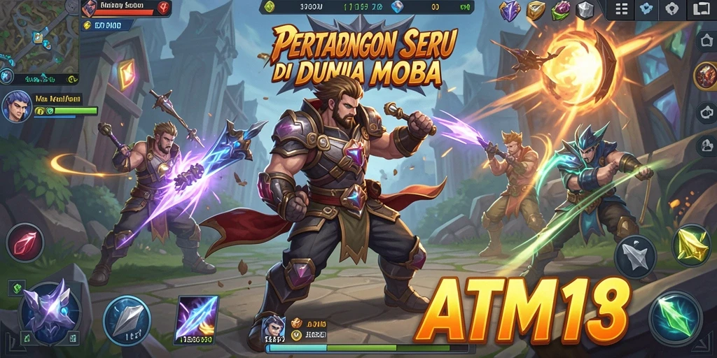 Tangkapan layar penuh aksi dari gameplay seru MOBA.