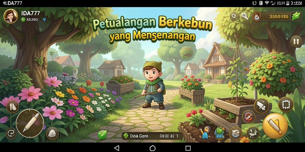 Tampilan screenshot IDA777 yang menampilkan aktivitas berkebun yang seru.