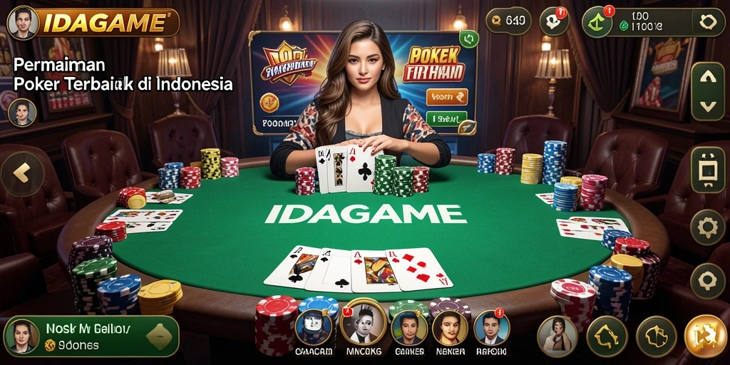 Menampilkan gameplay seru dan mendebarkan dari IDAGAME Poker.