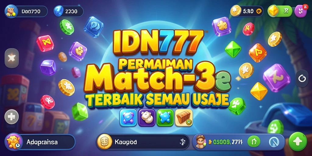 Screenshot gameplay IDN777 menampilkan keseruan mencocokkan item Match-3.