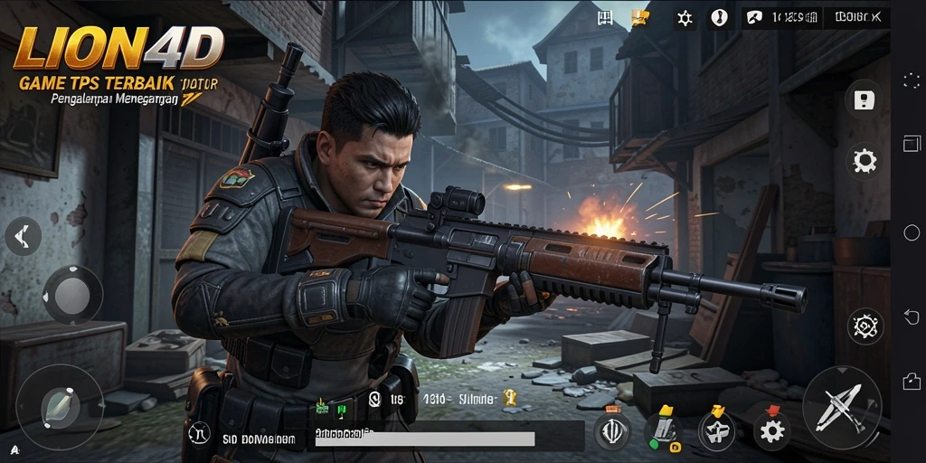 Screenshot gameplay LION4D menampilkan aksi mendebarkan dalam game TPS.