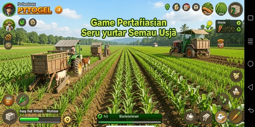 Tampilan gameplay PTTOGEL yang menarik dalam berkebun.
