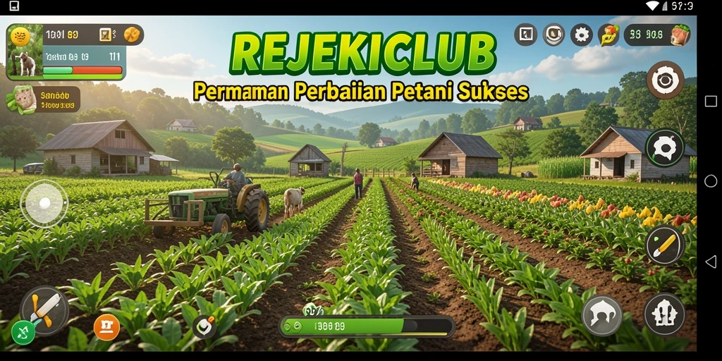 Tampilan gameplay REJEKICLUB yang menarik di dunia pertanian.