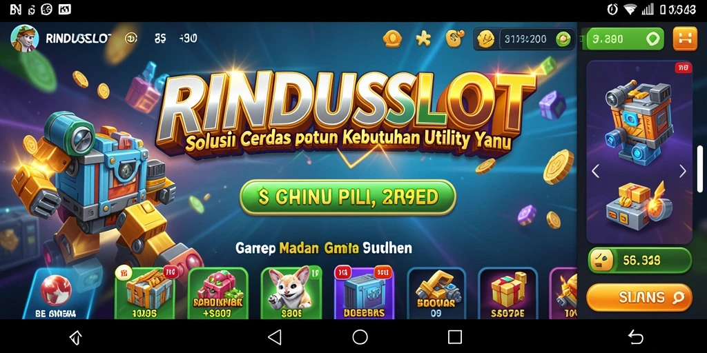 Tampilan aplikasi RINDUSLOT dengan fitur yang memudahkan pengguna.