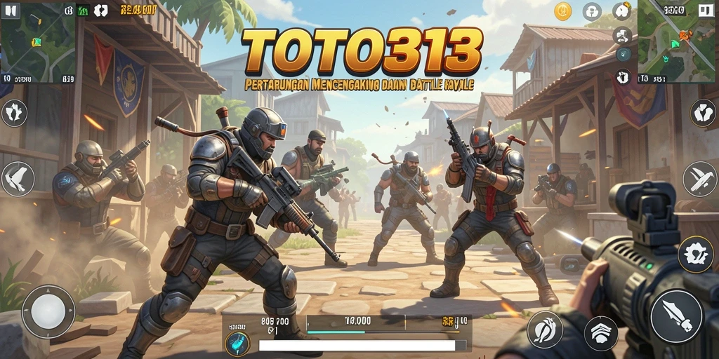 Screenshot gameplay TOTO313 yang menegangkan saat pertempuran Battle Royale.