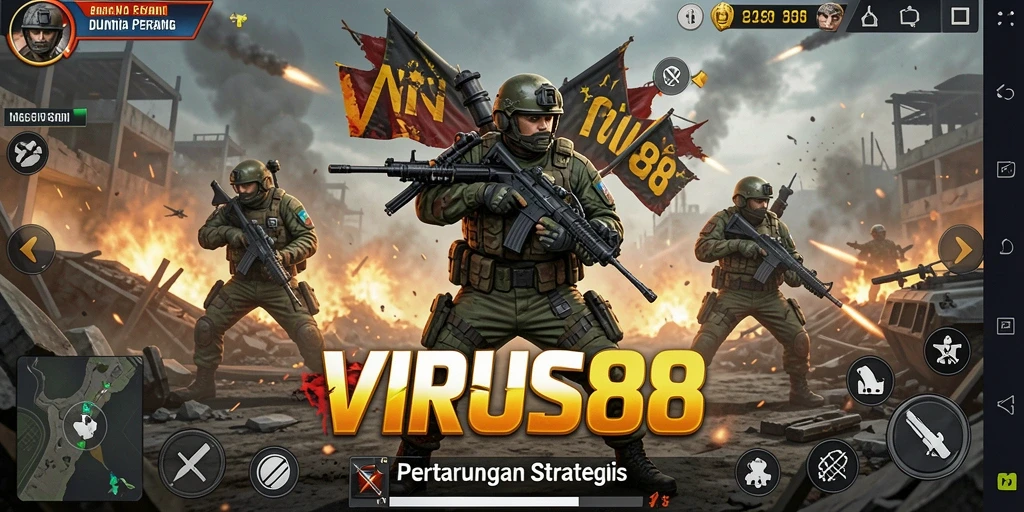 Tampilan gameplay menarik dalam <strong>VIRUS88</strong> dengan aksi pertempuran strategis.
