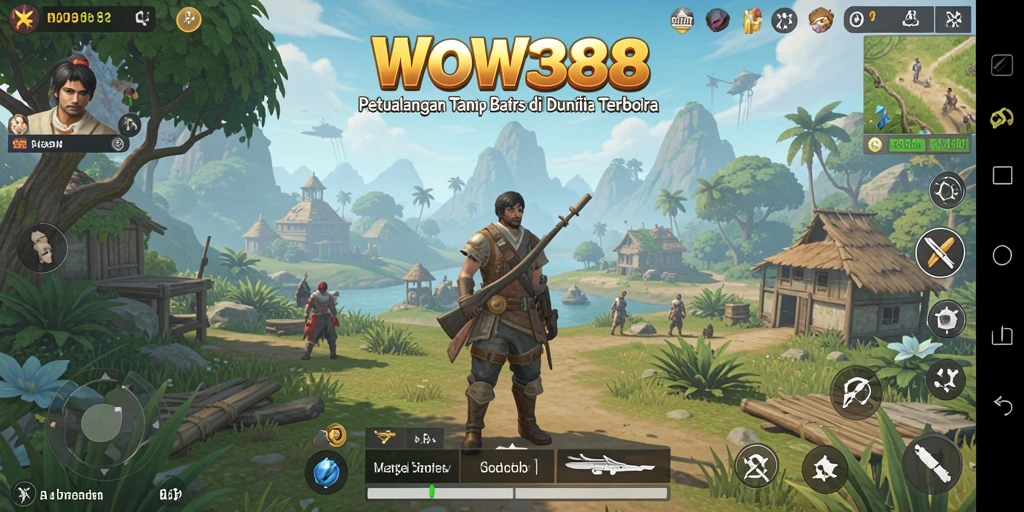 Tangkapan layar menunjukkan keindahan dunia terbuka WOW388.